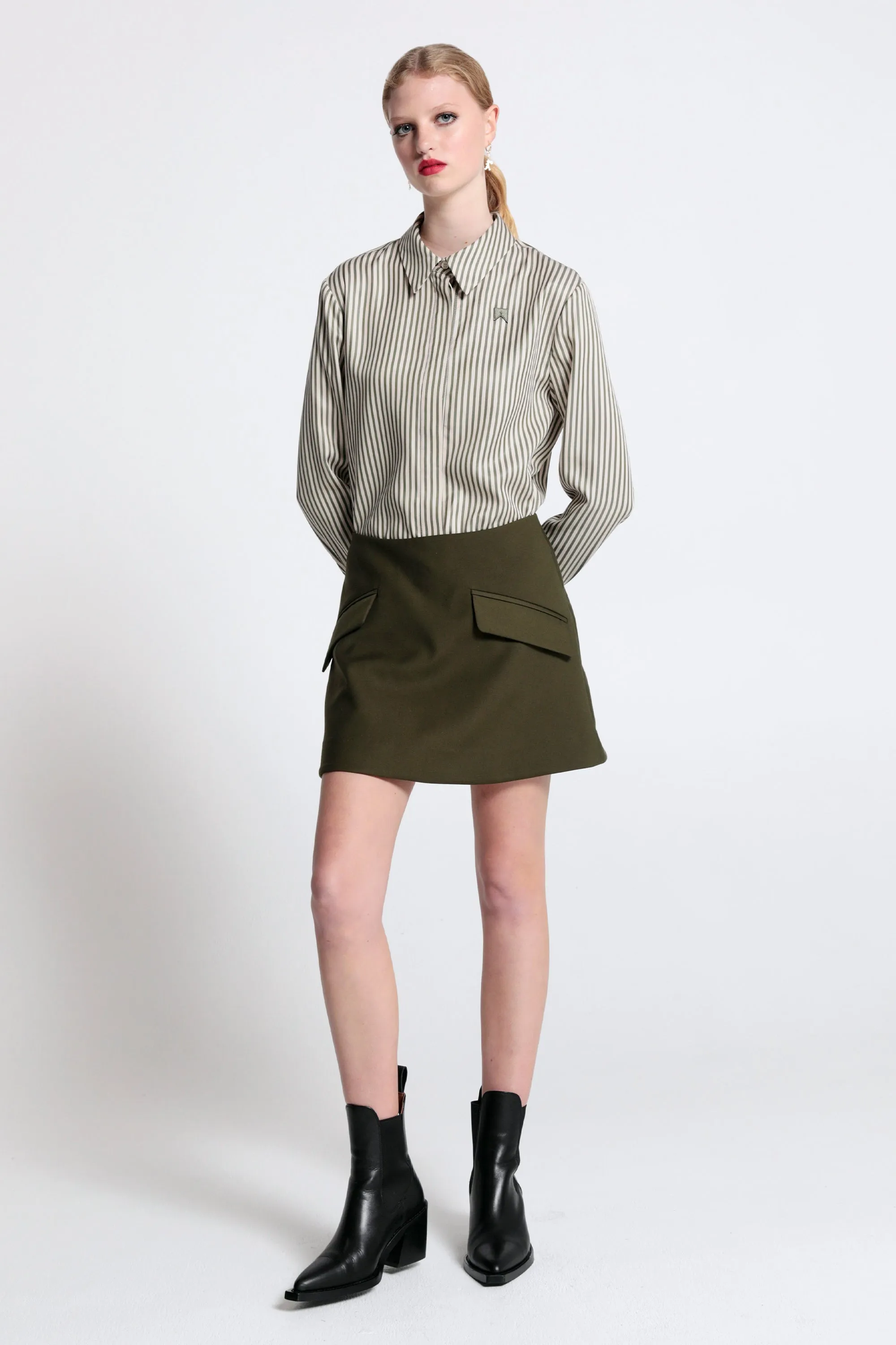 KAREN WALKER TRUE SKIRT OLIVE
