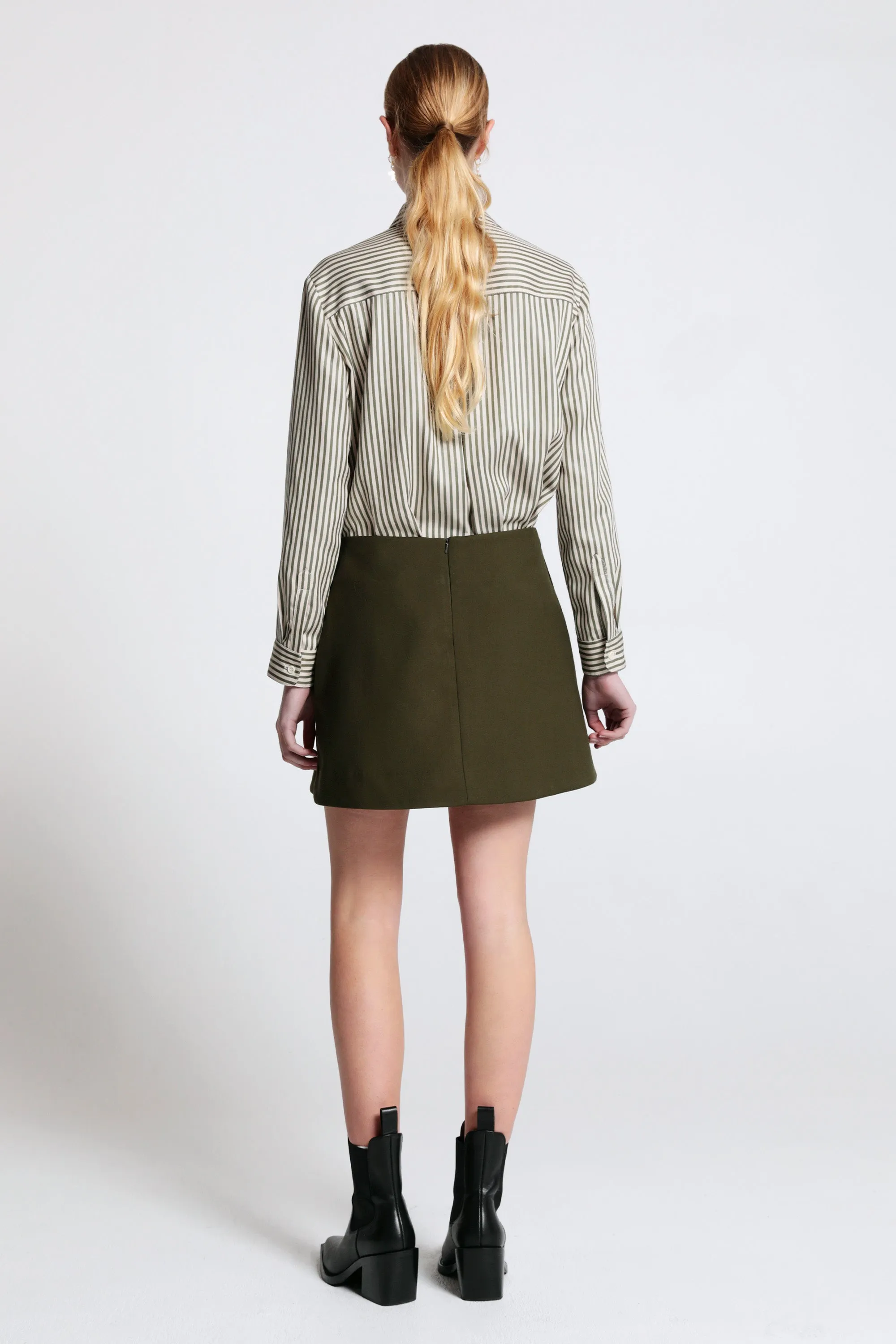KAREN WALKER TRUE SKIRT OLIVE