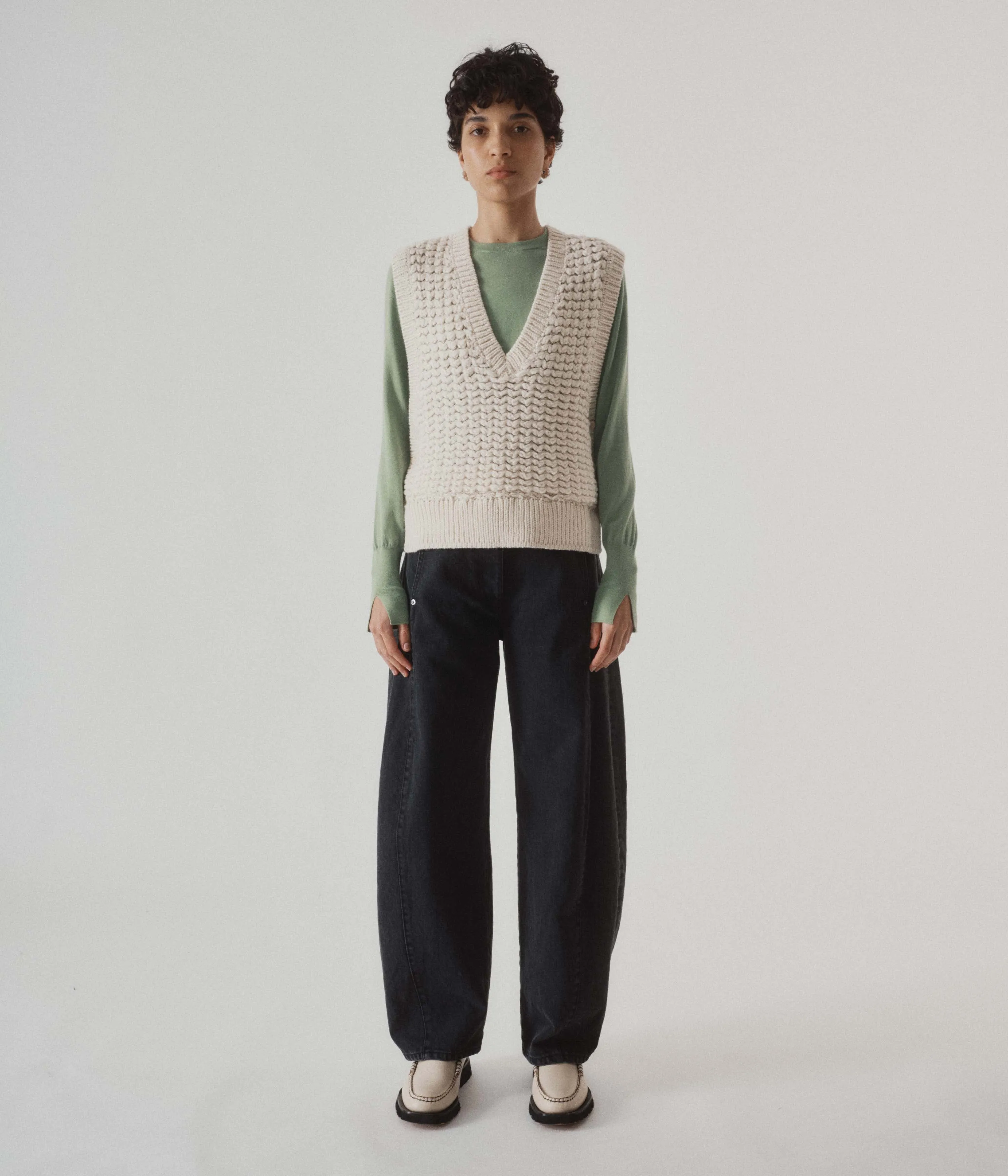 Knit Vest in Cream