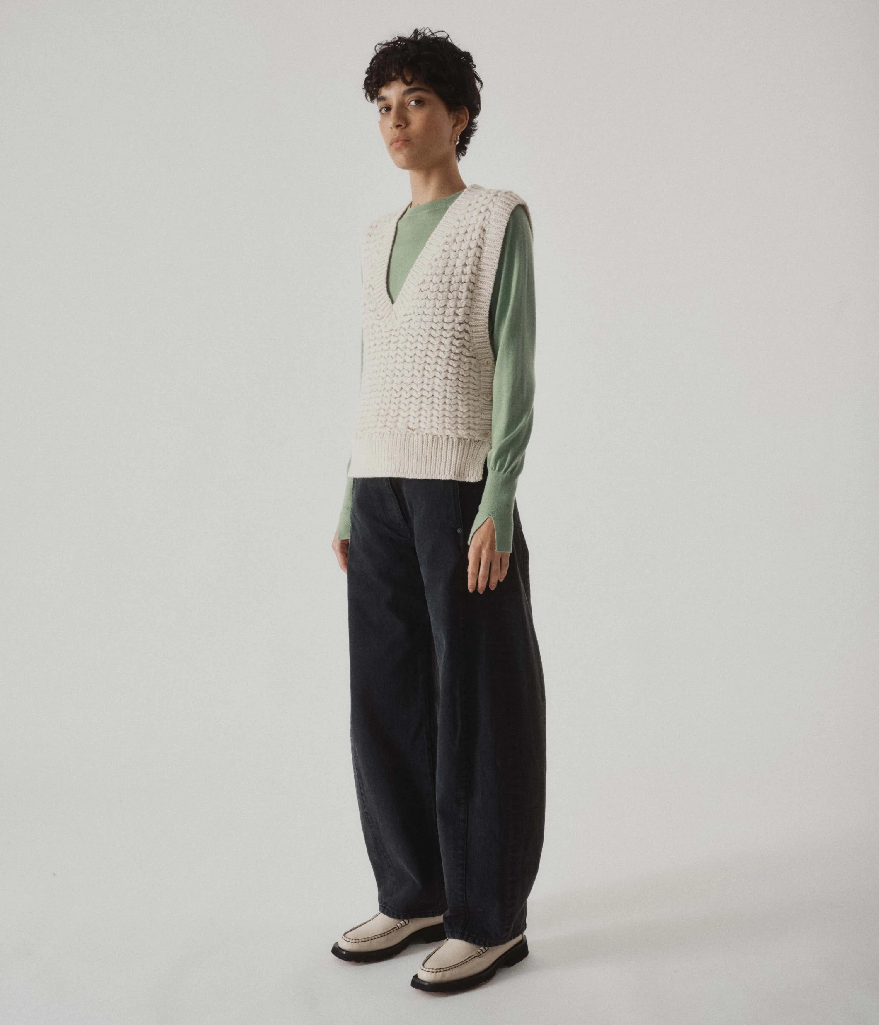 Knit Vest in Cream