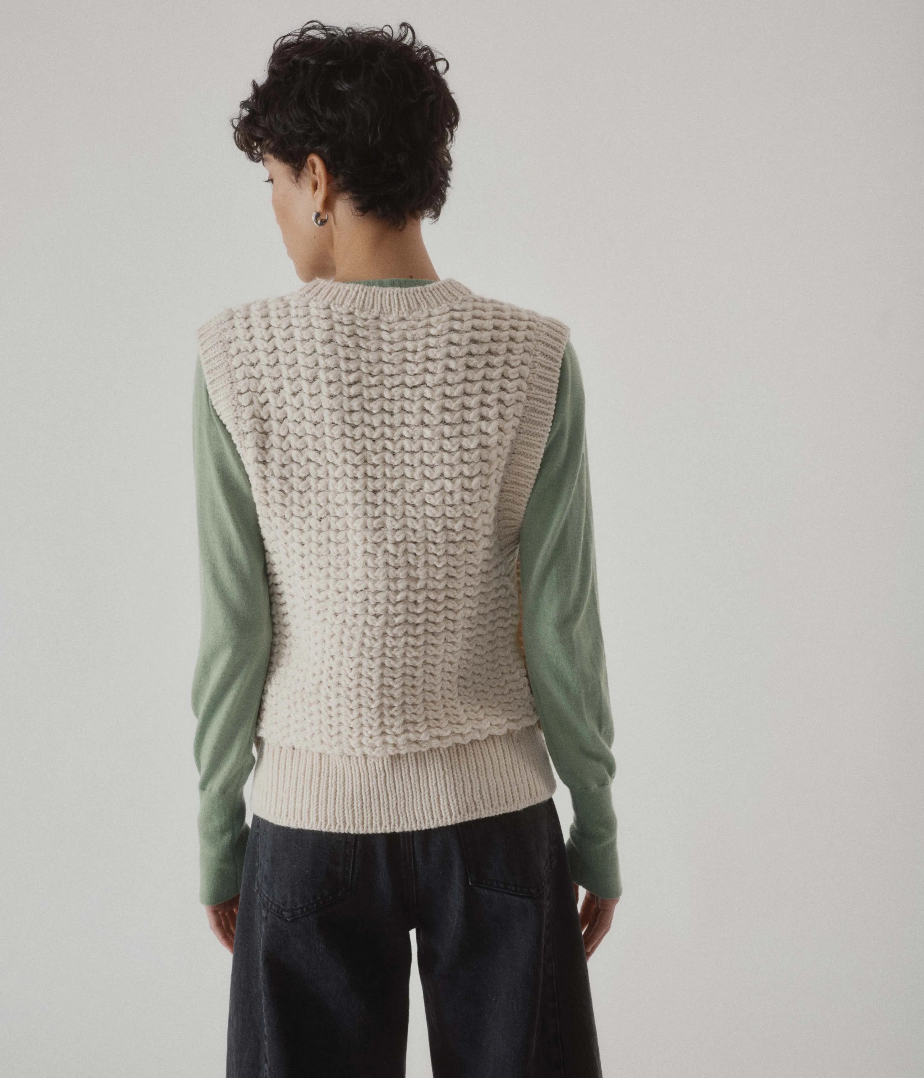 Knit Vest in Cream