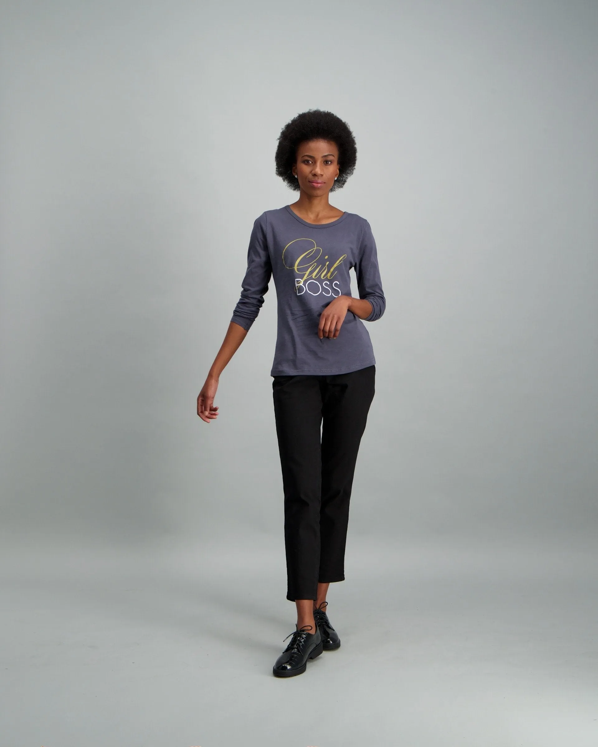 Ladies-Long Sleeve Girl Boss T-Shirt