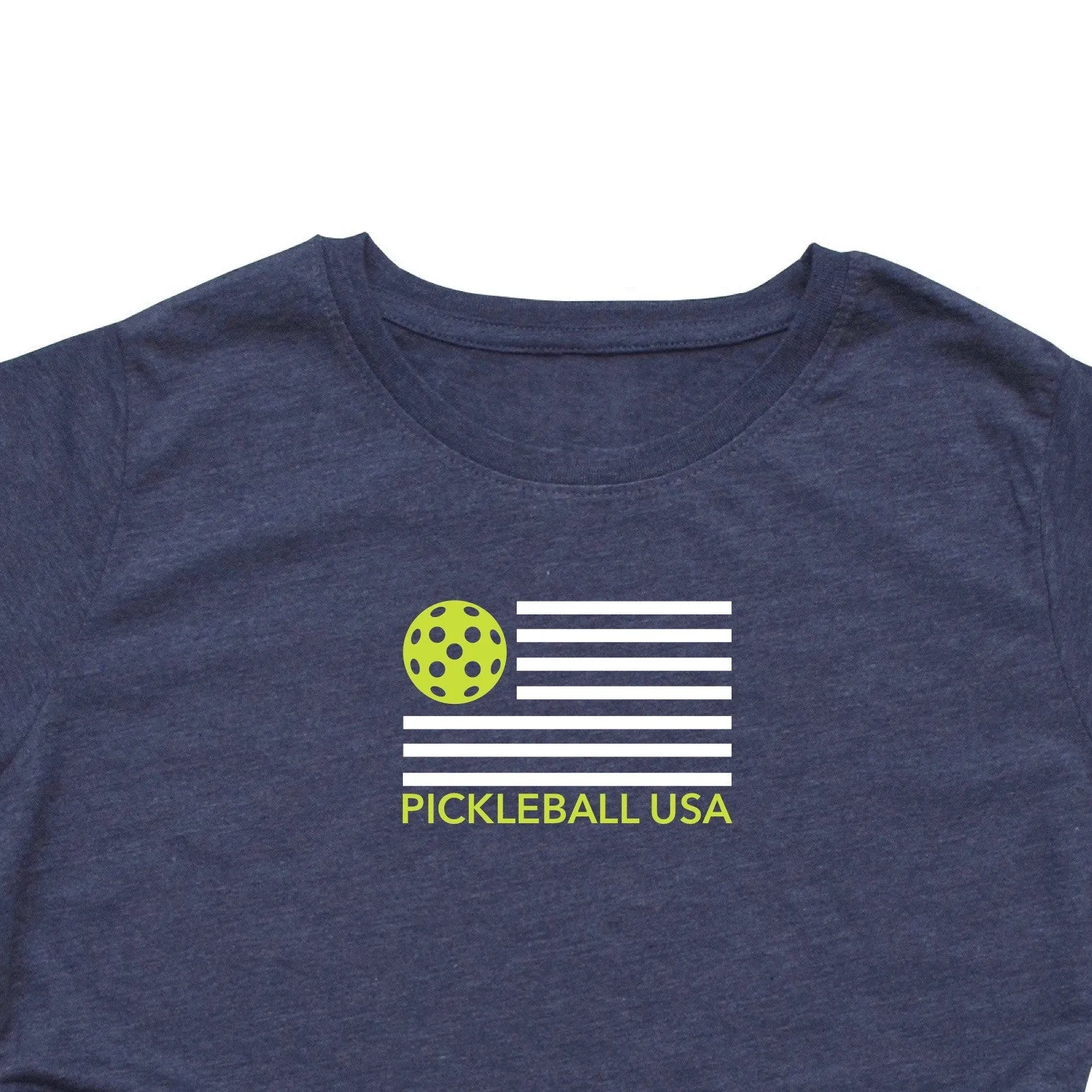 Ladies Pickleball USA Flag T-Shirt - Vintage Casual Cotton Blend