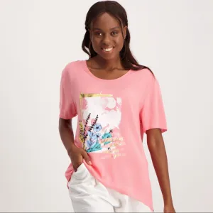 Ladies Rayon Challis T-Shirt - Pink