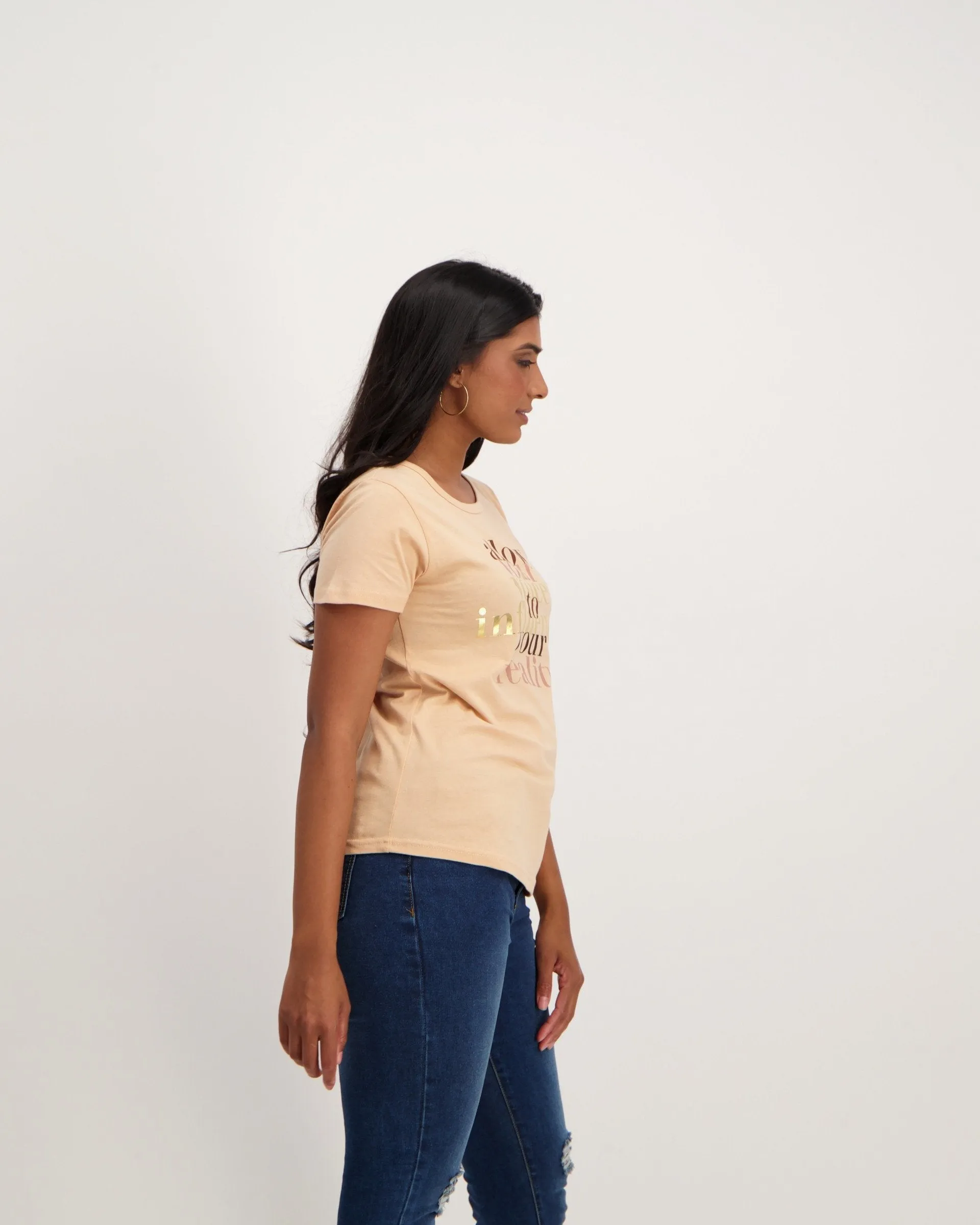 Ladies Short Sleeve Your Voice Tee-Rich Almond