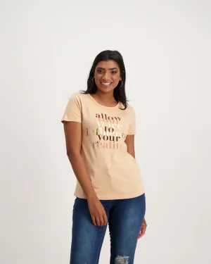 Ladies Short Sleeve Your Voice Tee-Rich Almond