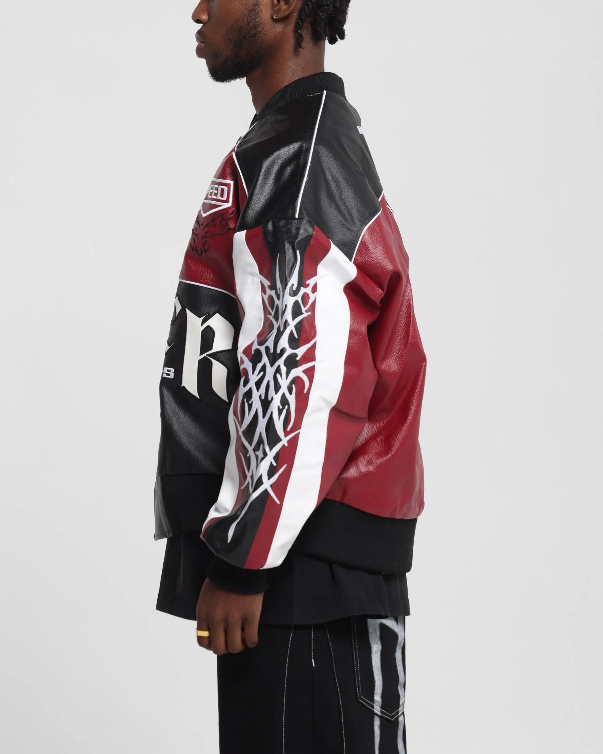 Loiter Tokyo Drift Vegan Leather Jacket Red