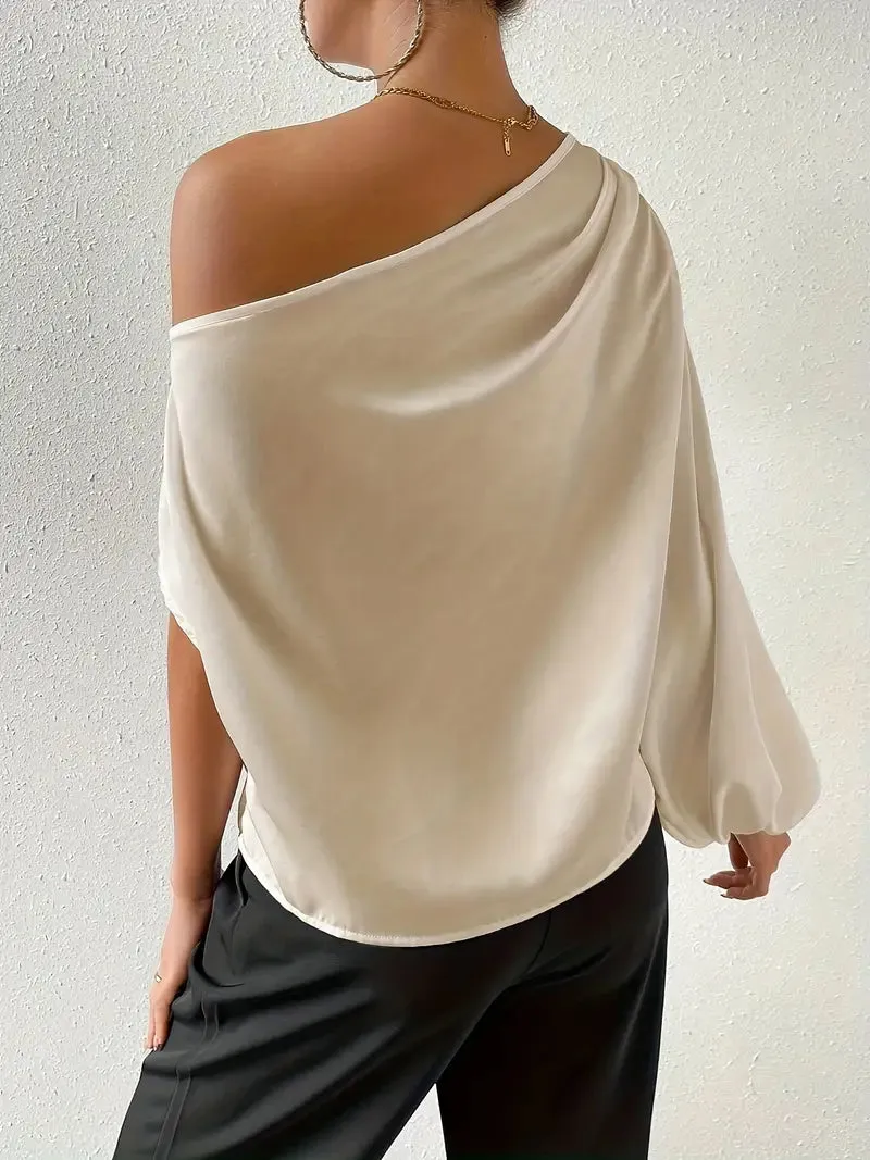 Long-sleeved Asymmetric Pullover Top