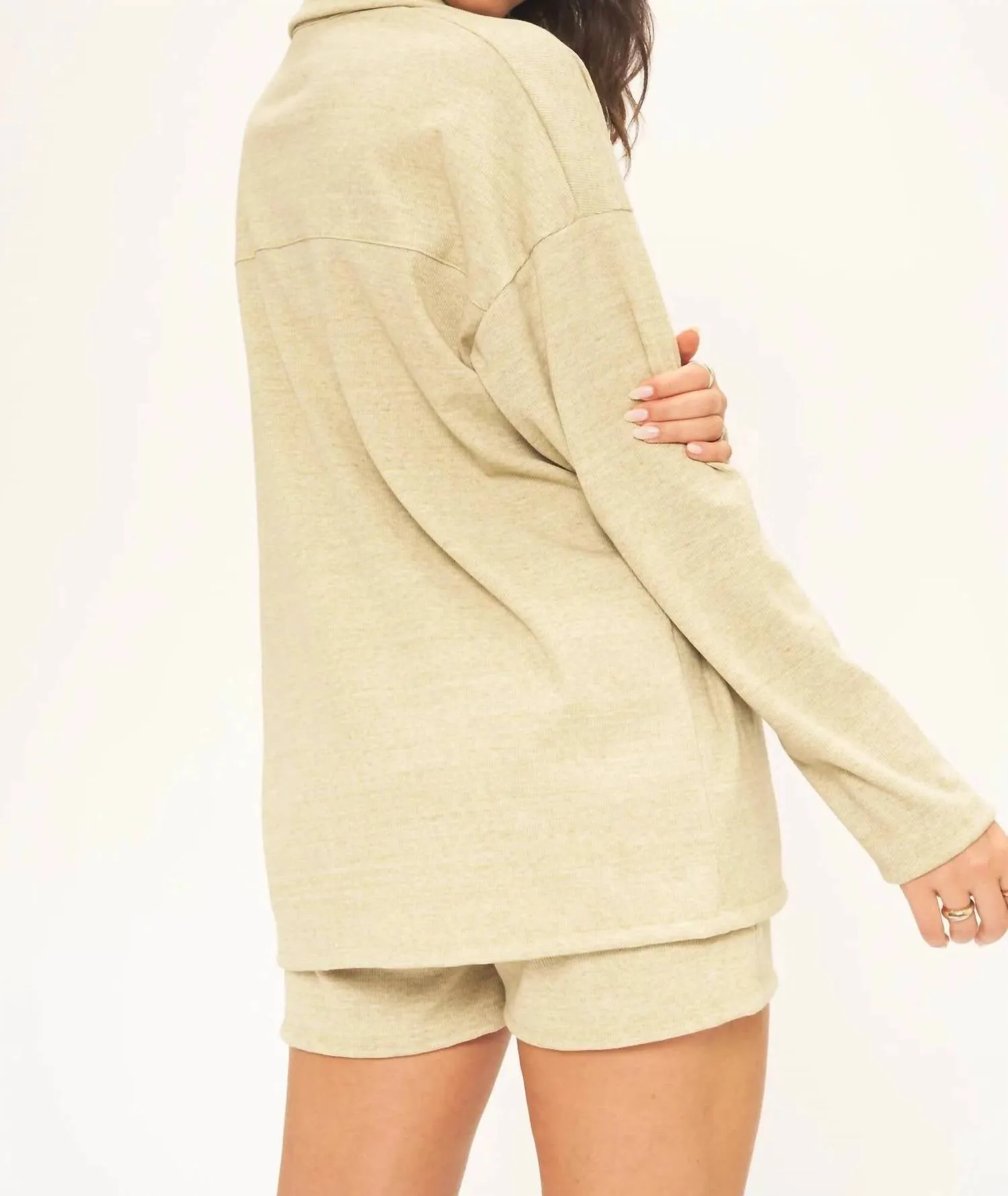 Lonnie Button Front Rib Longsleeve Top