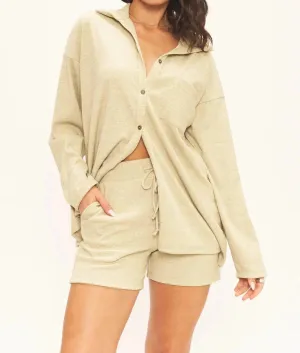 Lonnie Button Front Rib Longsleeve Top