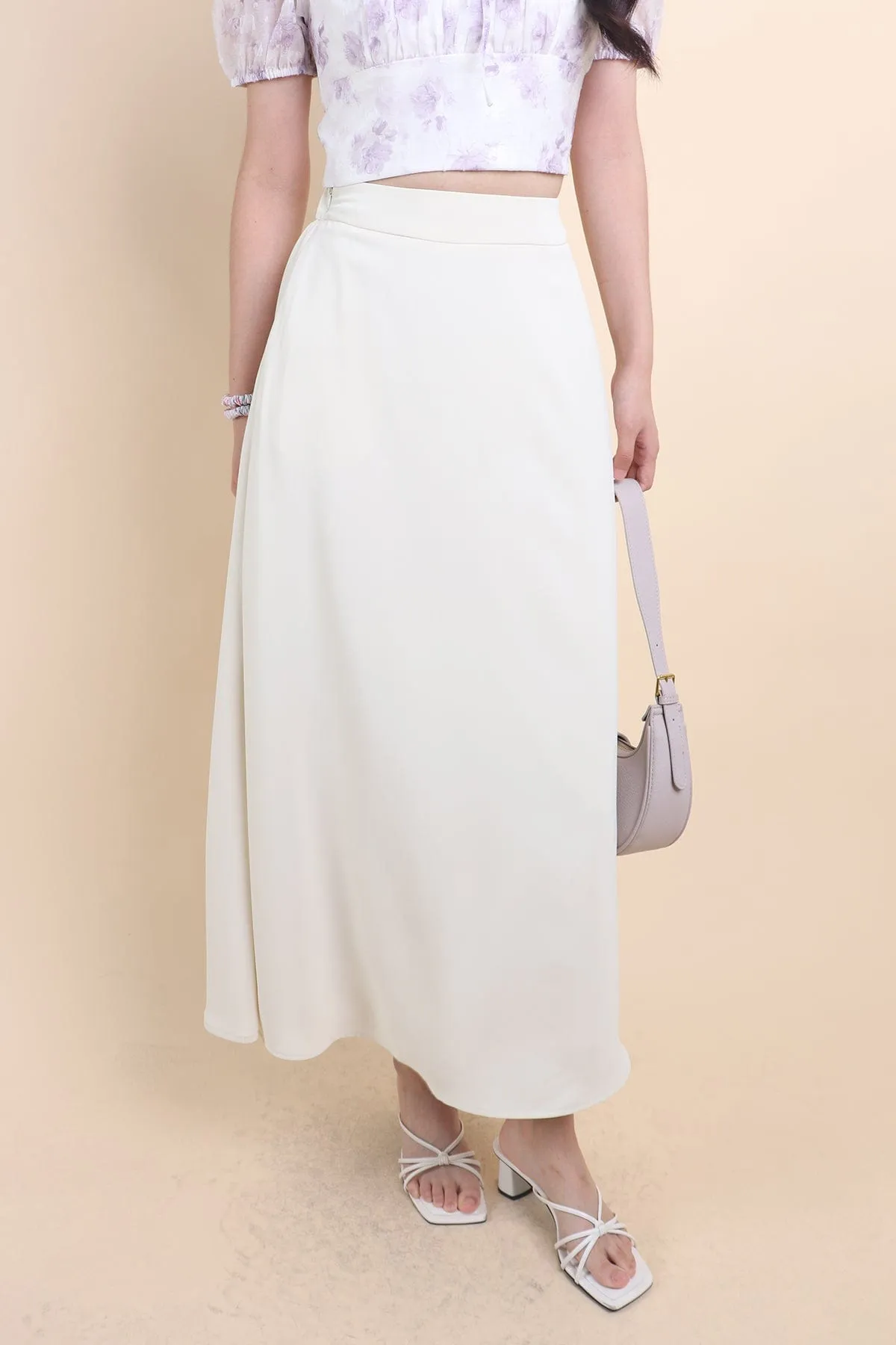 LUNA MAXI SKIRT IN MINT ECRU