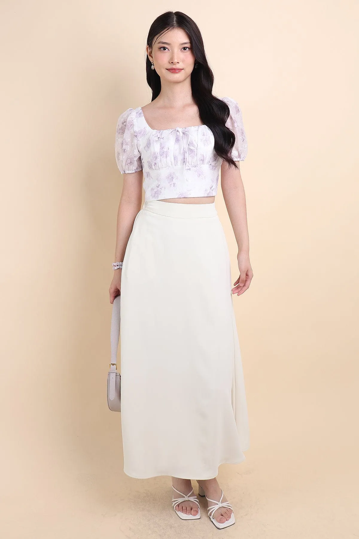 LUNA MAXI SKIRT IN MINT ECRU