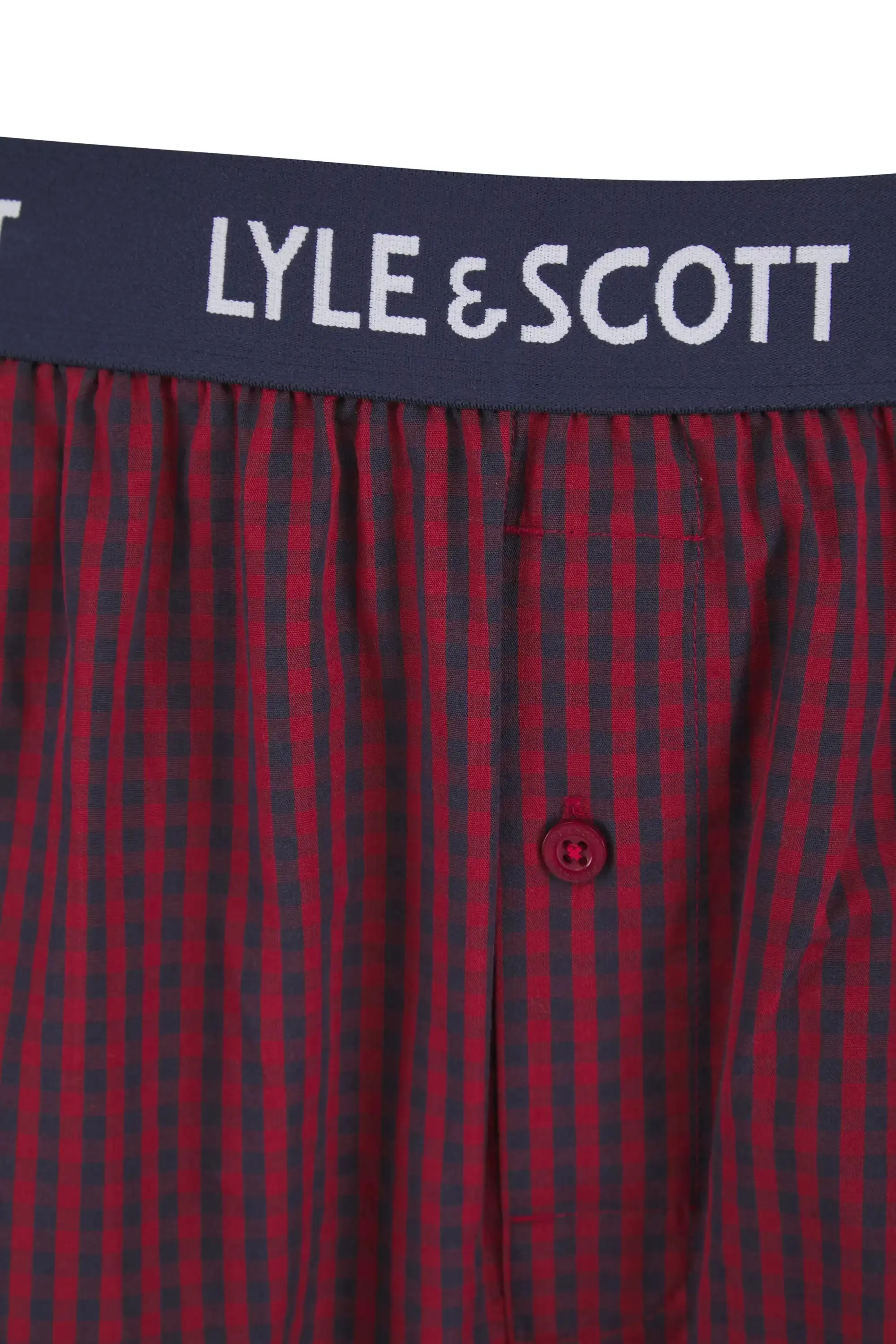 Lyle & Scott Mens Kyle Pyjamas Set Ruby Wine Gingham