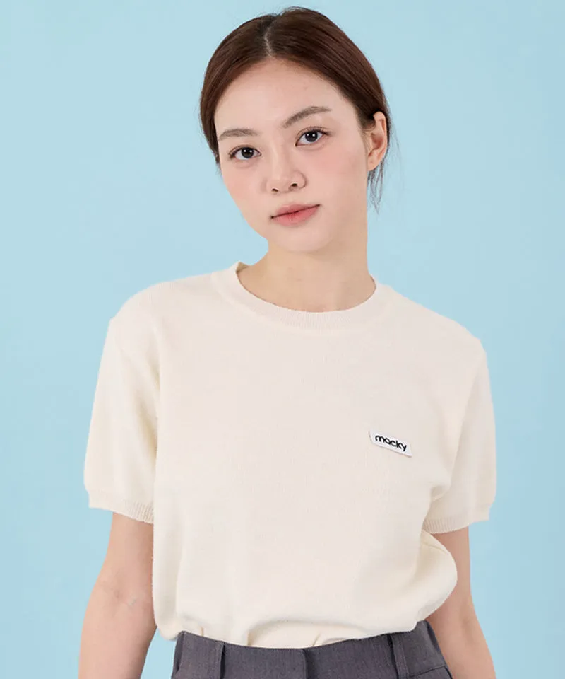 MACKY Golf: Logo Short-Sleeved Knit T-Shirt - Ivory
