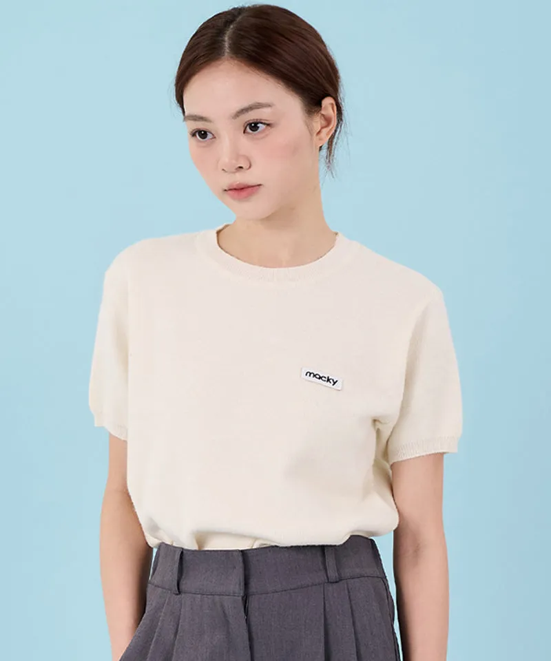 MACKY Golf: Logo Short-Sleeved Knit T-Shirt - Ivory