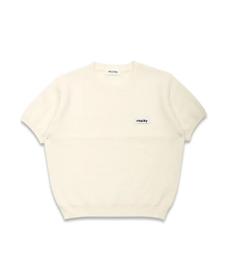 MACKY Golf: Logo Short-Sleeved Knit T-Shirt - Ivory