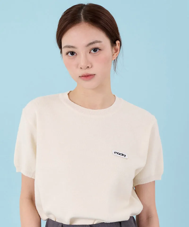 MACKY Golf: Logo Short-Sleeved Knit T-Shirt - Ivory