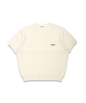 MACKY Golf: Logo Short-Sleeved Knit T-Shirt - Ivory
