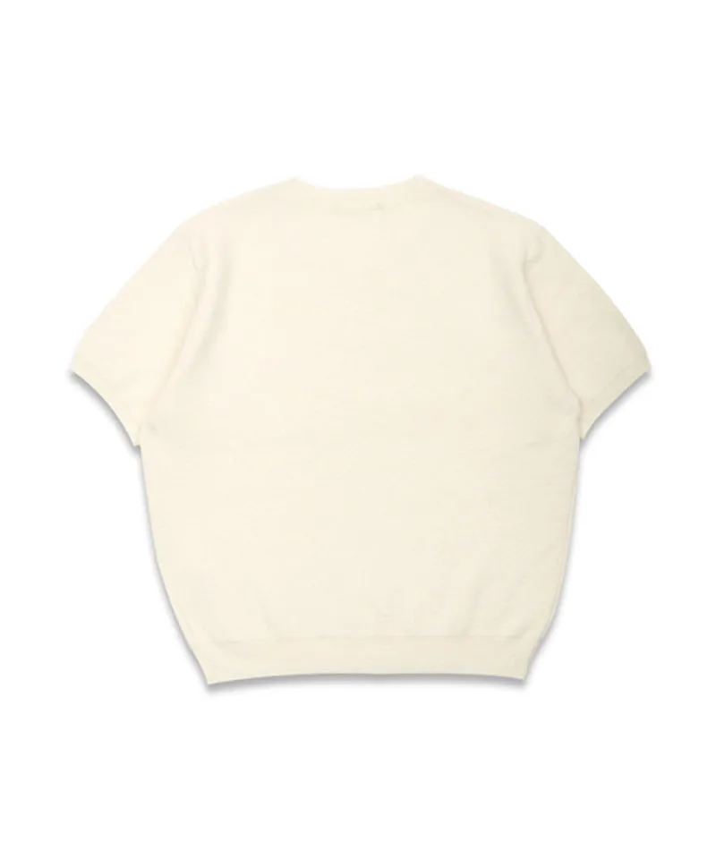 MACKY Golf: Logo Short-Sleeved Knit T-Shirt - Ivory