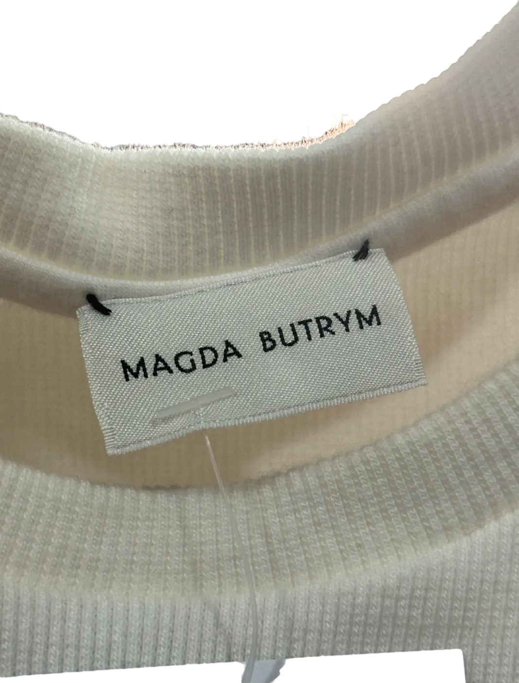 Magda Butrym White Knotted Front T-Shirt UK M
