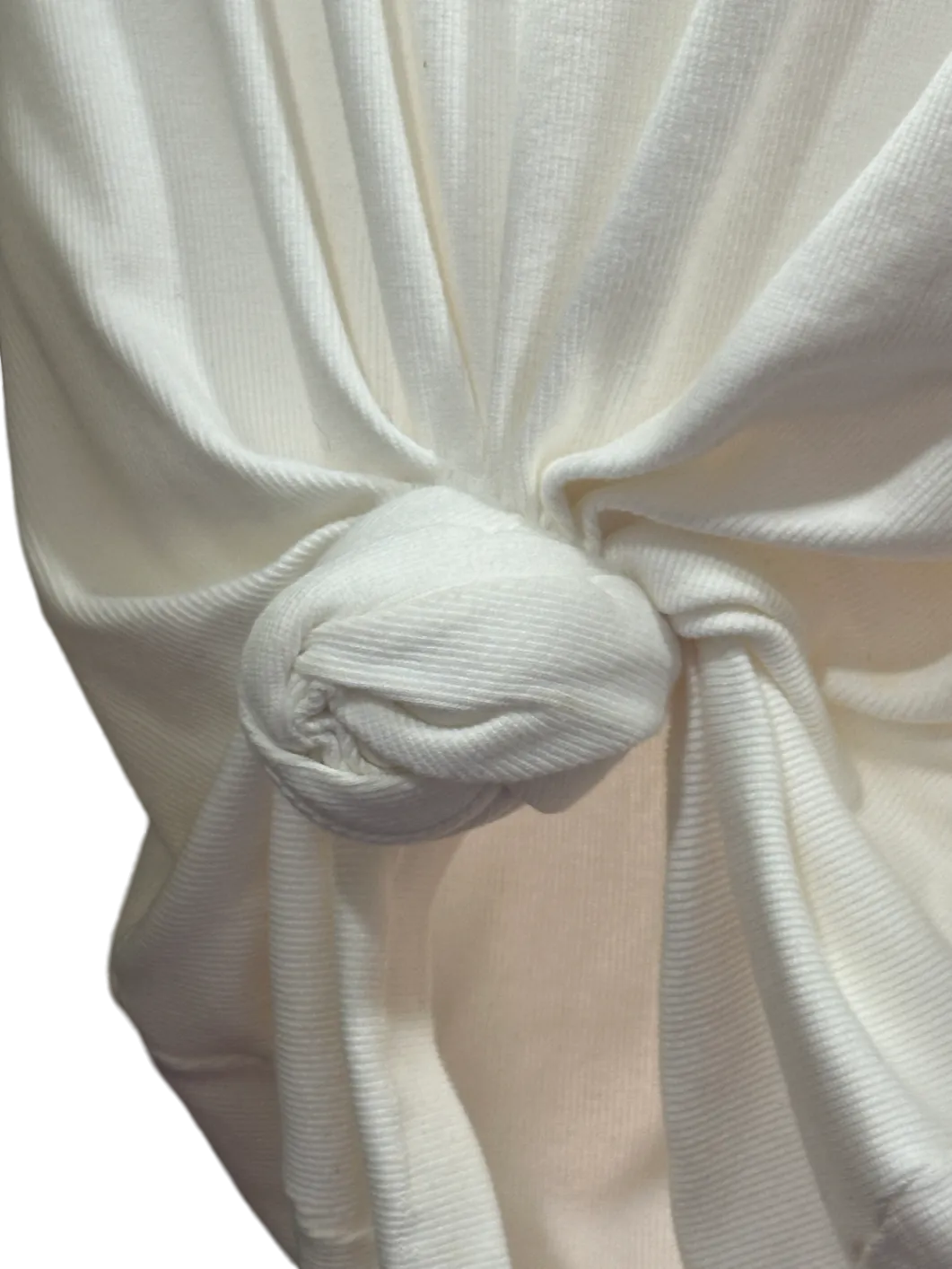 Magda Butrym White Knotted Front T-Shirt UK M