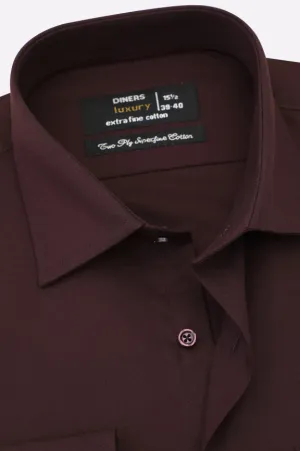 Maroon Self Textured Formal Shirt