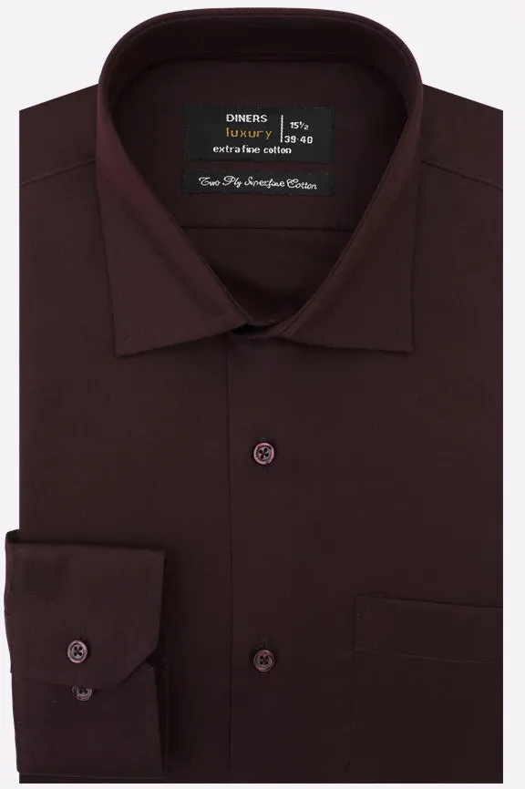 Maroon Self Textured Formal Shirt