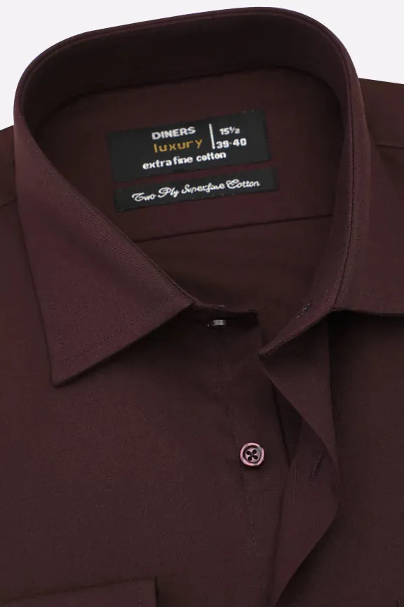 Maroon Self Textured Formal Shirt
