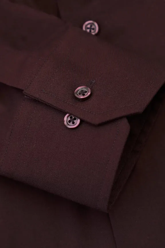 Maroon Self Textured Formal Shirt