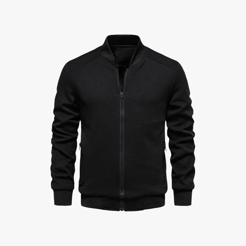 Mason | Men Waffle Bomber Jacket – Lightweight & Breathable - Textured Knit
