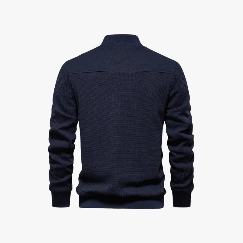 Mason | Men Waffle Bomber Jacket – Lightweight & Breathable - Textured Knit