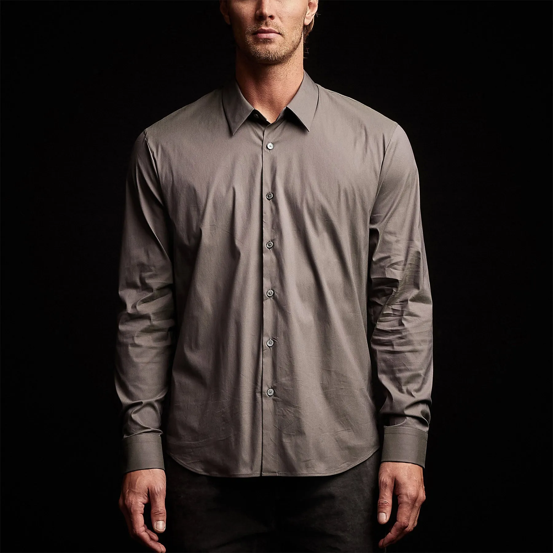 Matte Stretch Poplin Dress Shirt - Dusk
