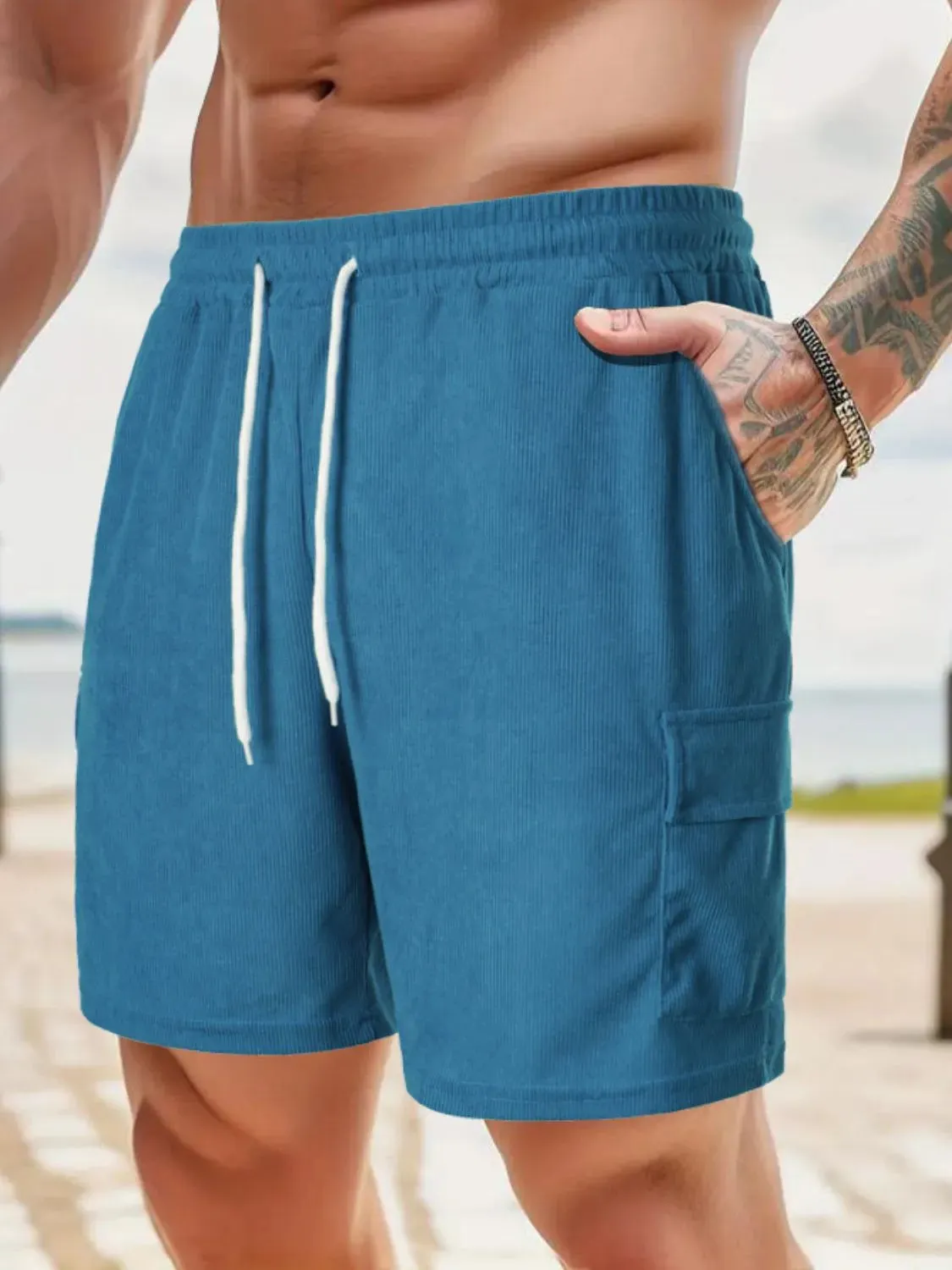 Men's Drawstring Shorts with Pockets