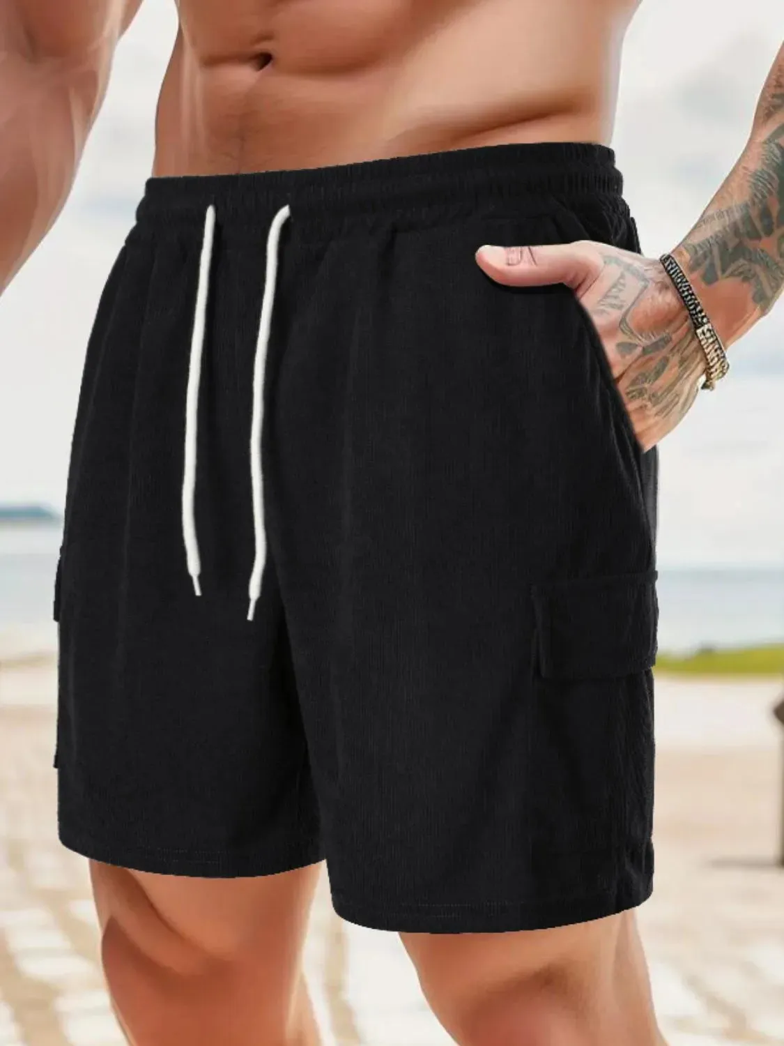 Men's Drawstring Shorts with Pockets