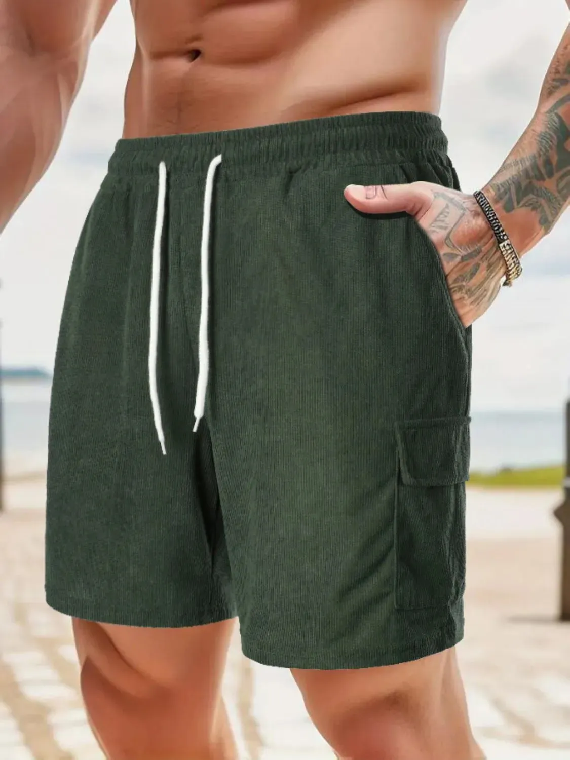 Men's Drawstring Shorts with Pockets