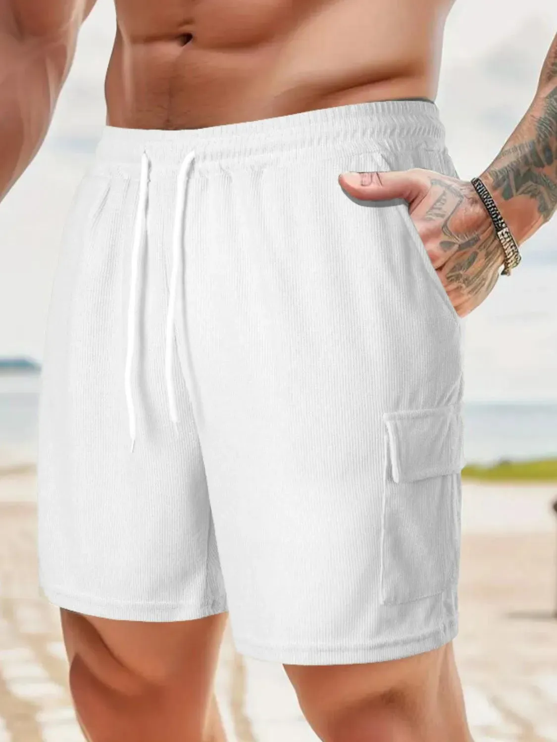 Men's Drawstring Shorts with Pockets