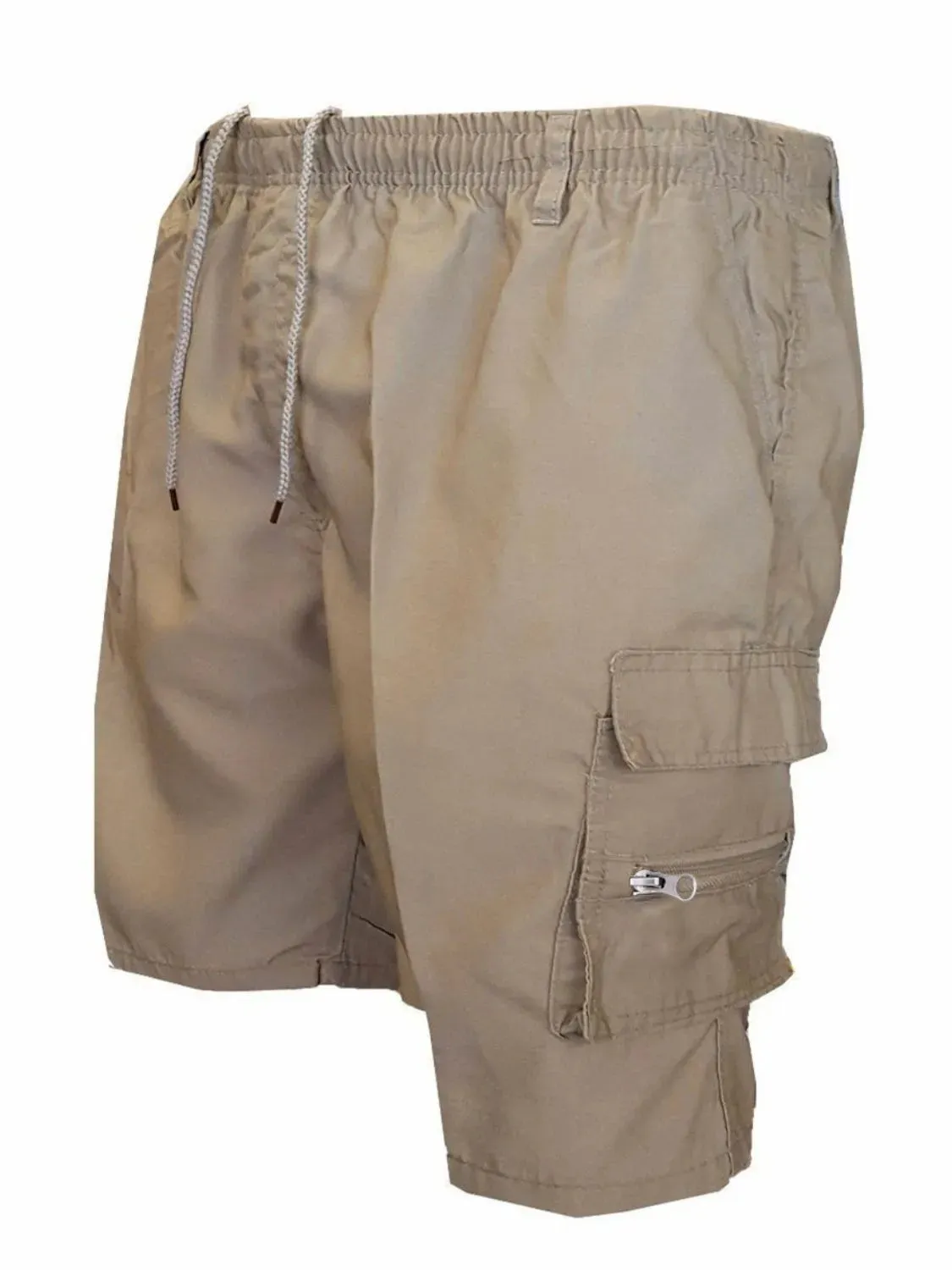Men's Plus Size Drawstring Shorts with Cargo Pockets