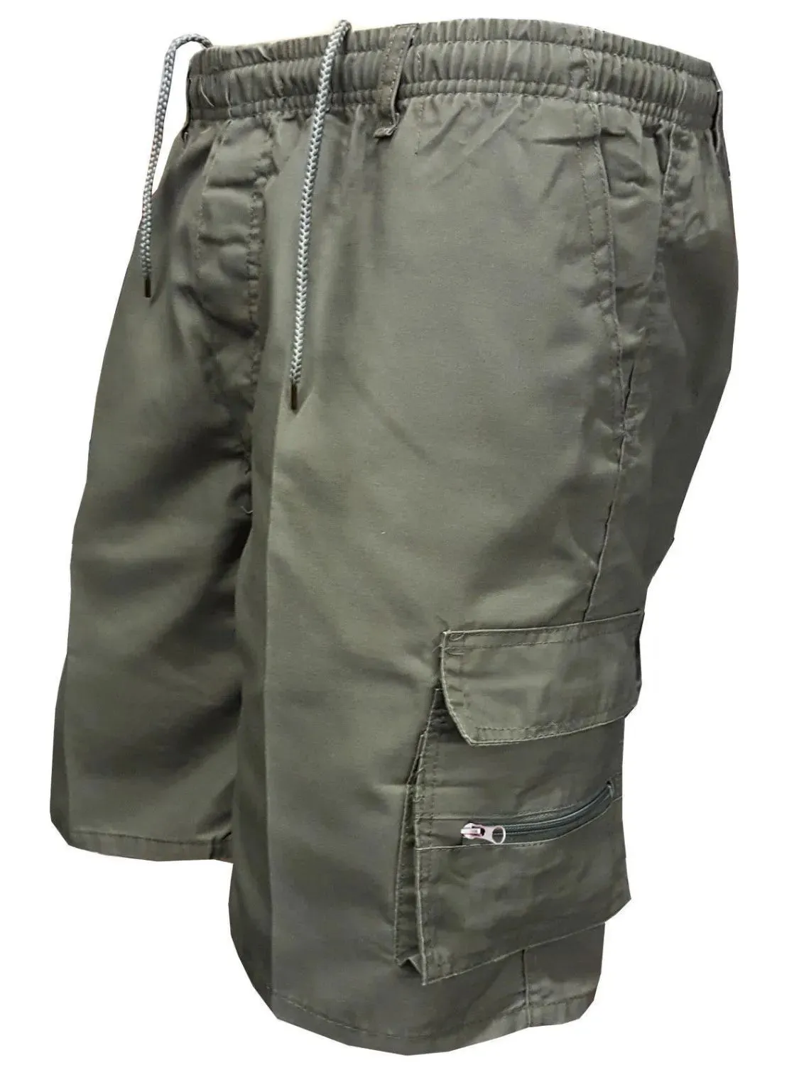 Men's Plus Size Drawstring Shorts with Cargo Pockets