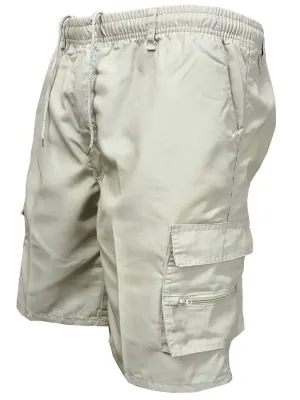 Men's Plus Size Drawstring Shorts with Cargo Pockets