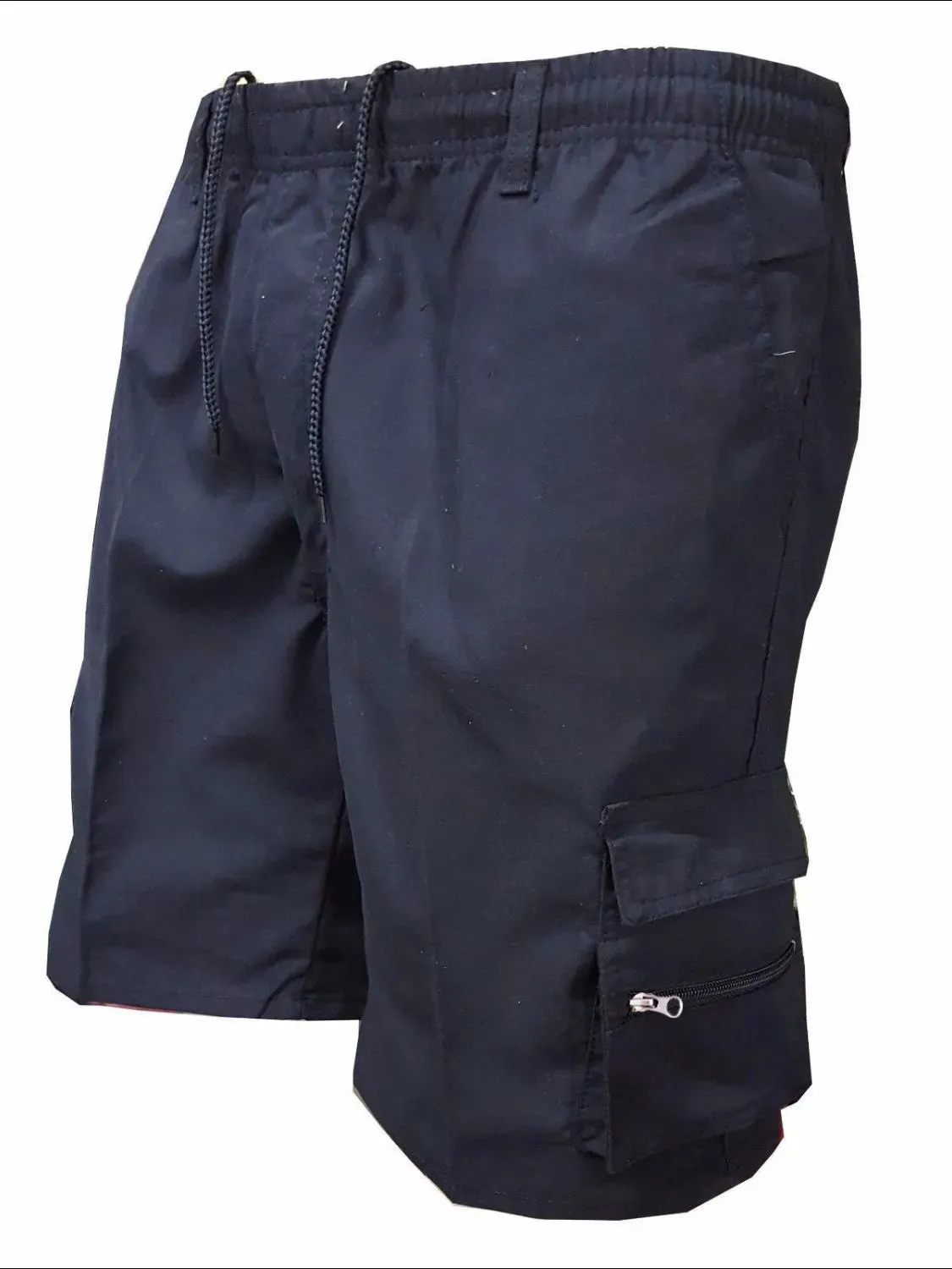 Men's Plus Size Drawstring Shorts with Cargo Pockets