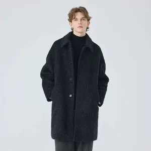 Men's Textured Wool Overcoat