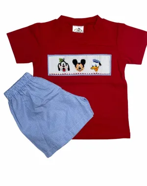 Mickey and friends boy T-shirt and blue shorts set