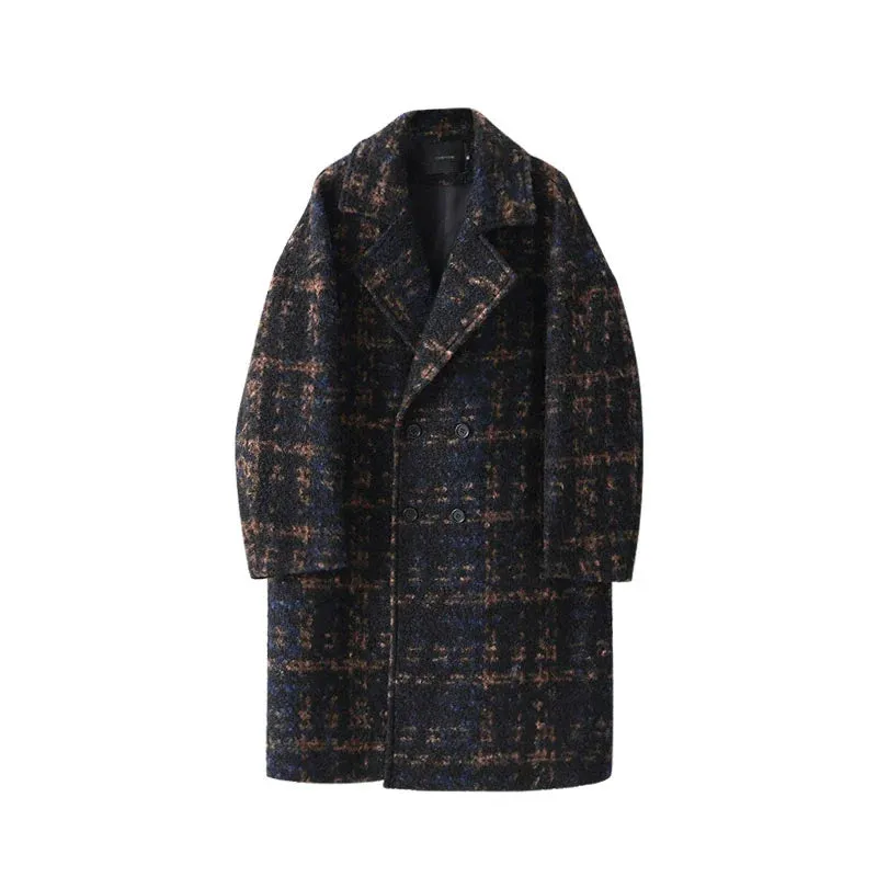 Mid-Length Plaid Overcoat