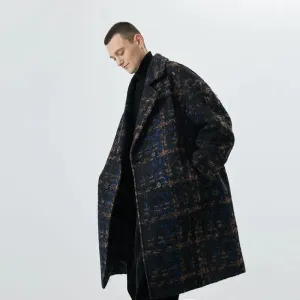 Mid-Length Plaid Overcoat