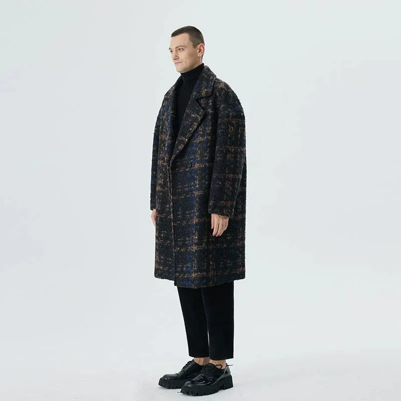 Mid-Length Plaid Overcoat