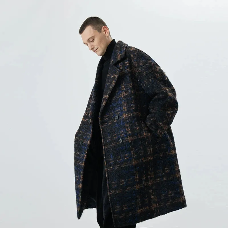 Mid-Length Plaid Overcoat