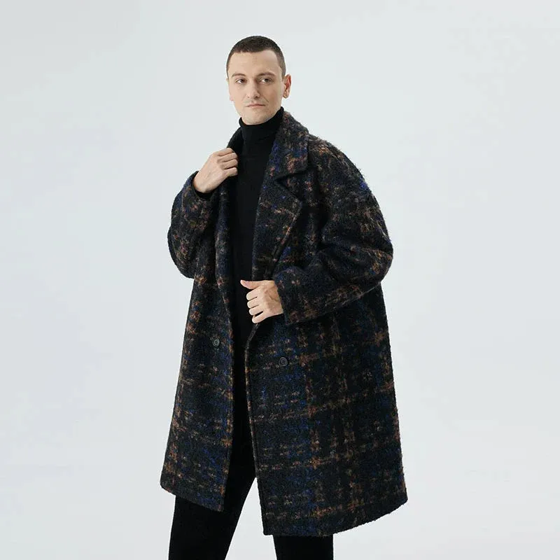 Mid-Length Plaid Overcoat