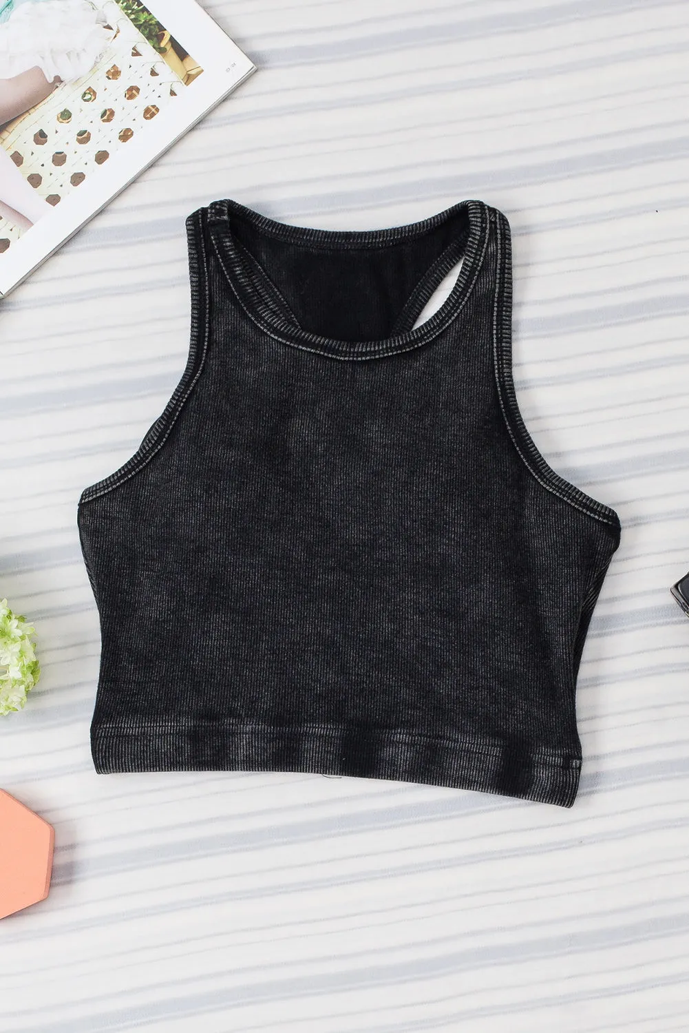 Midnight Mineral Racerback Crop