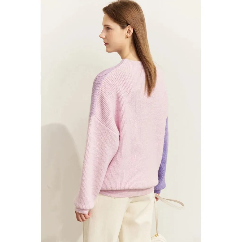 Minimalist Spliced Knitted Top for Women