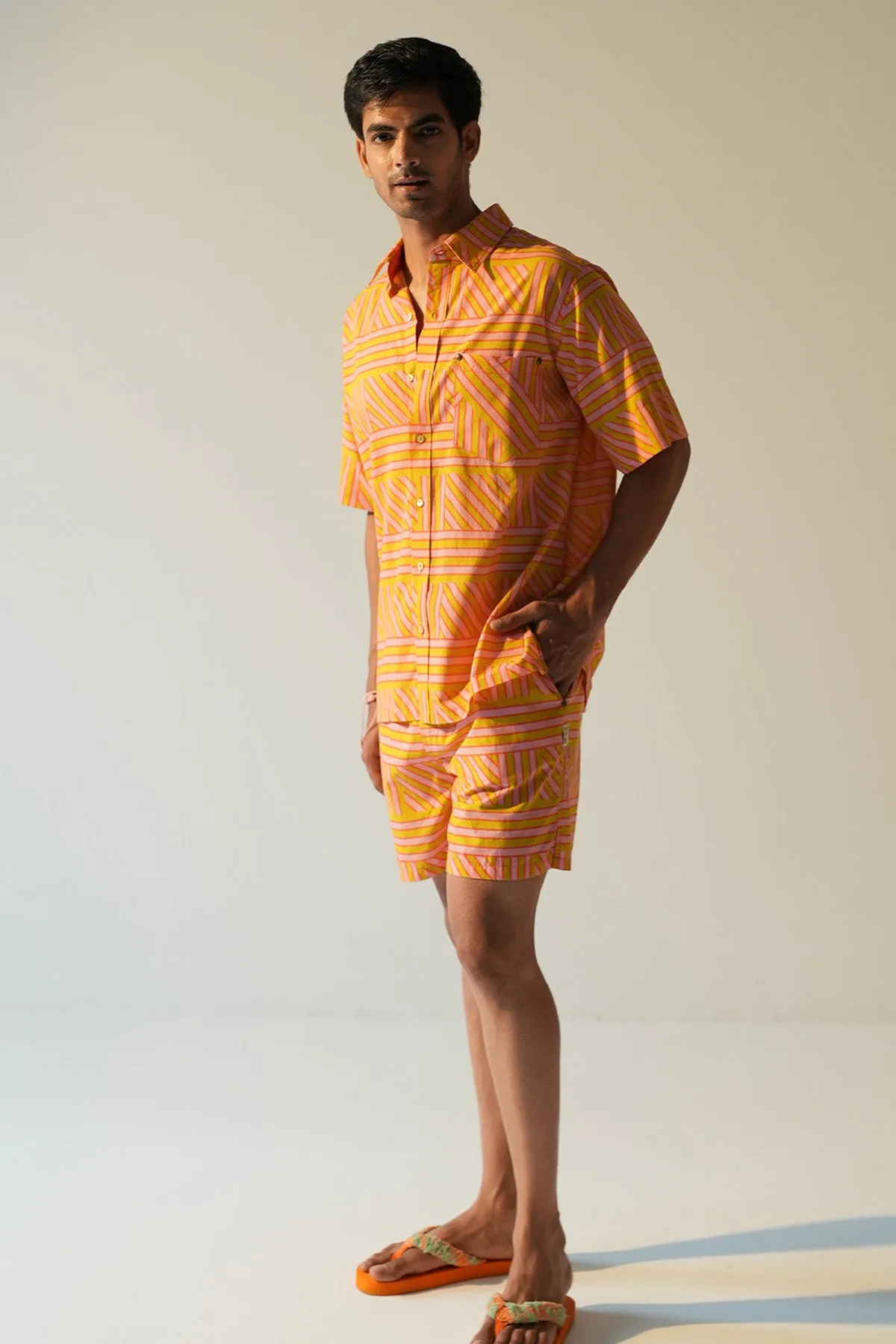Multicolor Heavy Poplin Shorts